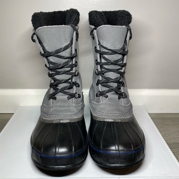 LL Bean Insulated Snow Boots Men’s 10 Gray/Black Sherpa Removable Lining, 284892 - Picture 4 of 10